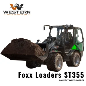 Foxx ST355 Compact Wheel Loader moving dirt and material on a job site